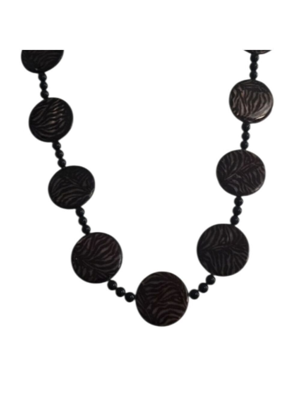 Elegant Black and Brown Beaded Necklace